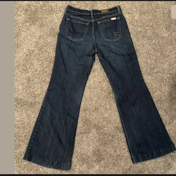 David kahn Denim Flare Jeans Sz 27 Wide Leg Flare Dark Wash Mid Rise - Picture 3 of 11